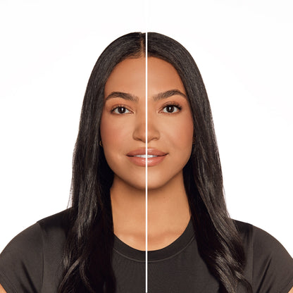 Before and after comparison of Seamless Underlash Fauxmink D Curl on Model with Hooded shaped eyes