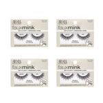 Four packages of Ardell Faux Mink eyelashes on a white background