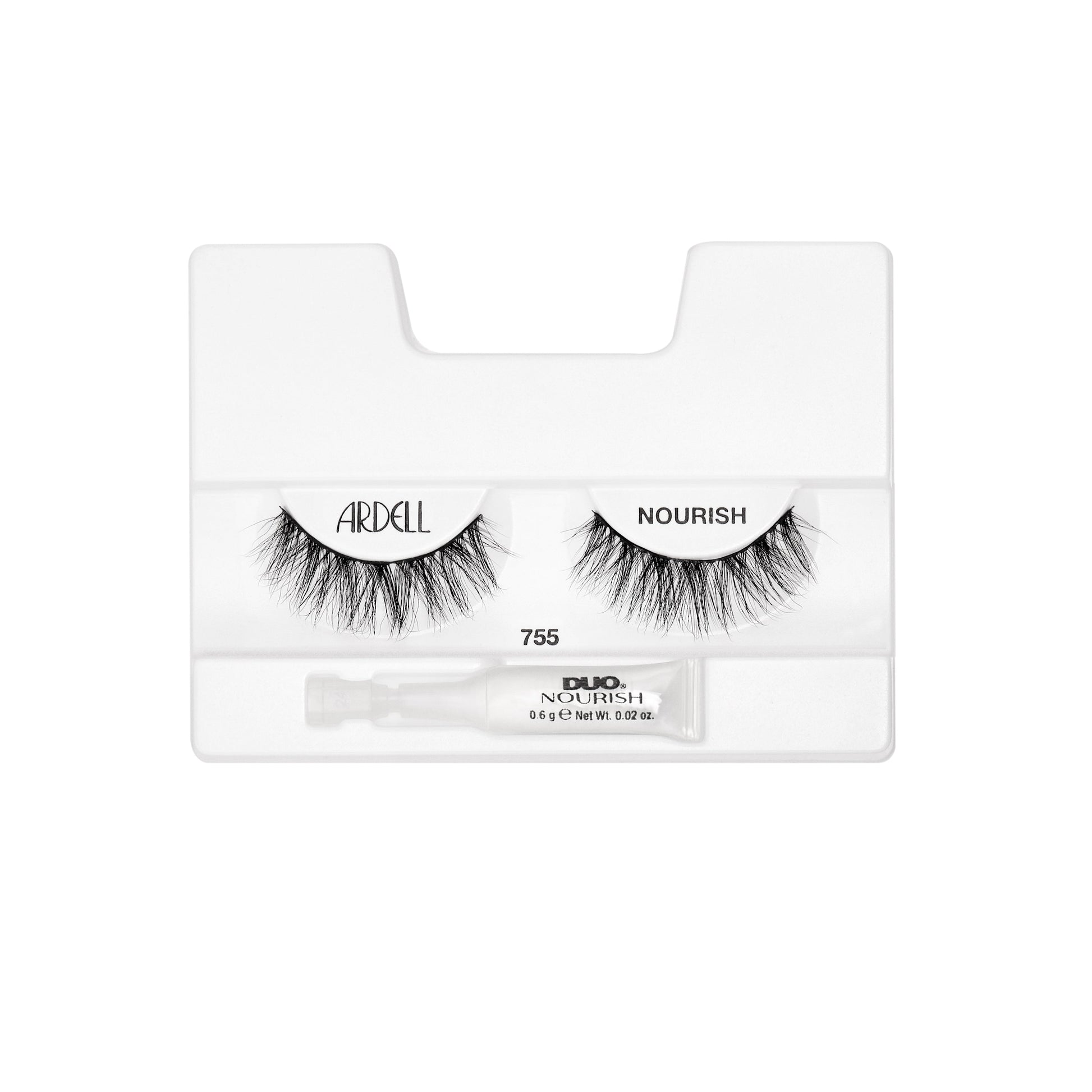 Ardell Nourish false eyelashes in tray on a white background