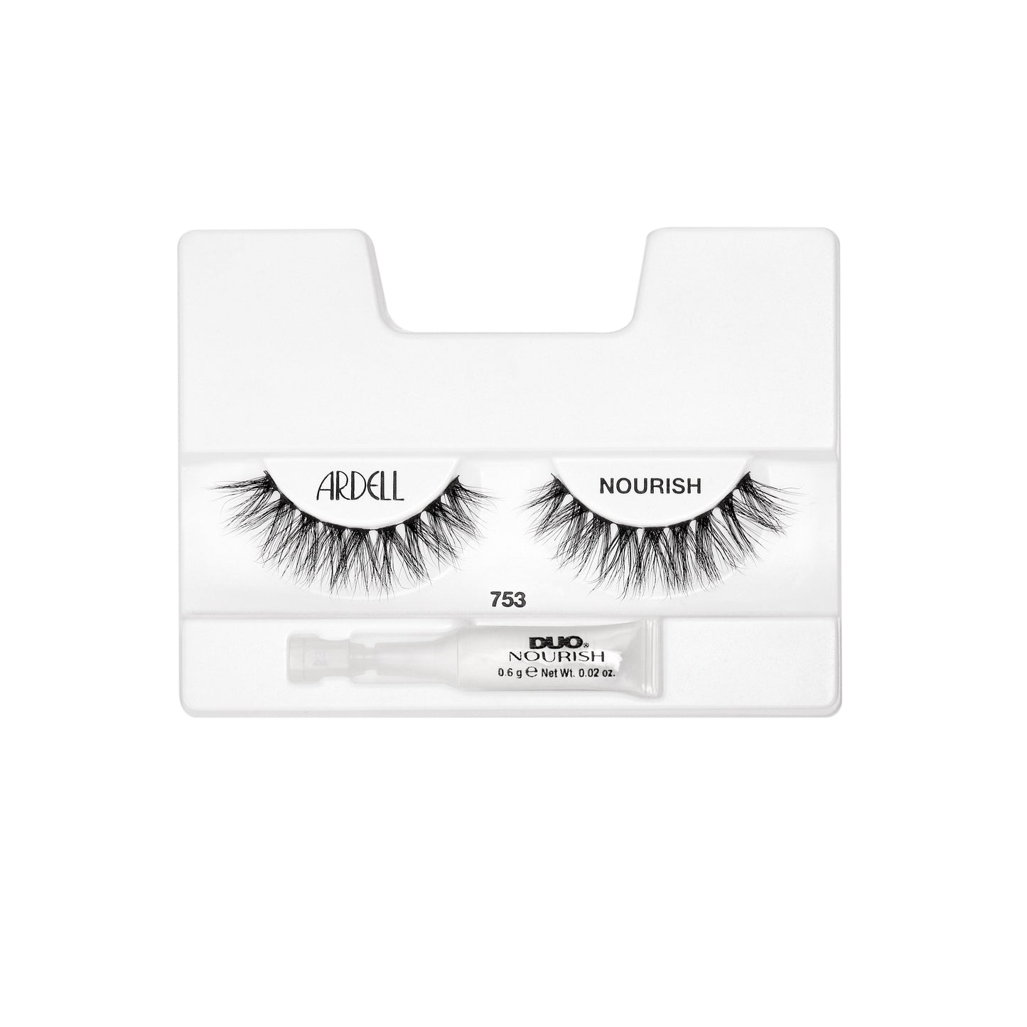 Ardell Nourish false eyelashes in tray on a white background