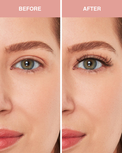 Before and after model with round eyes comparison for Naked Shapewear 439