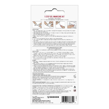 Back of Ardell 1-Step Gel Starter Kit box detailing contents, usage instructions, and shade Venetian.