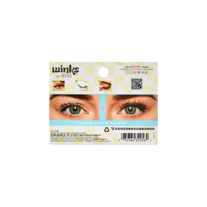Back side of packaging for "Winks Be Yourself Lashes Wish