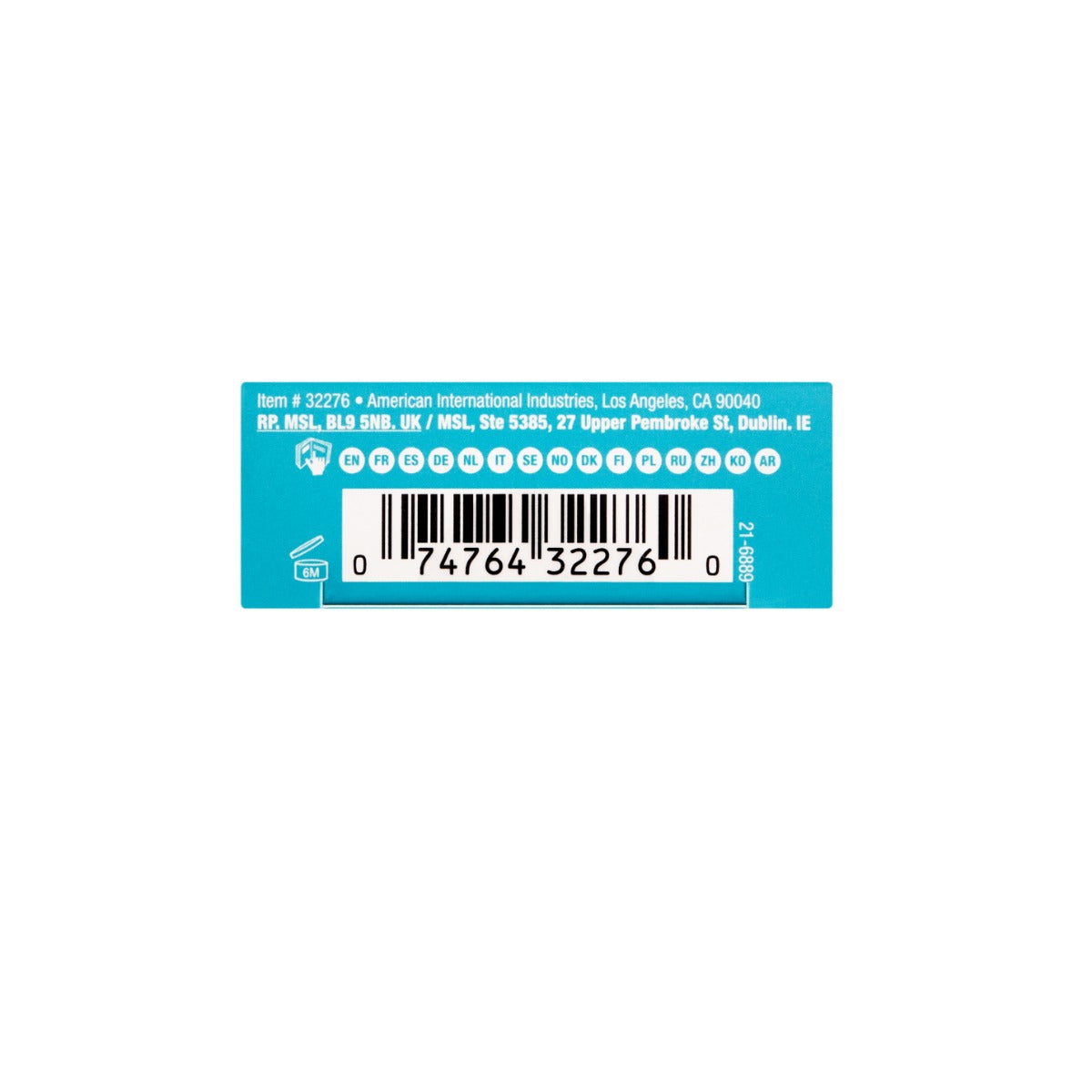 Bottom of Seamless Underlash 1 Day Clear Glue & Seal retail packaging showing barcode and other product information