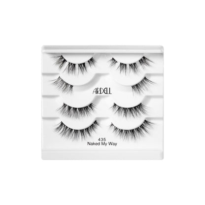 Naked My Way Lashes 435 tray showcasing included lash pairs