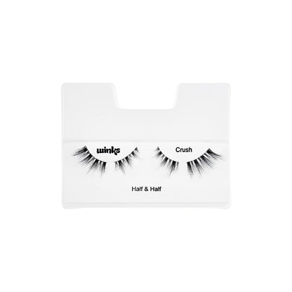 Winks Half & Half Pre-Cut Lashes Crush tray showing its inclusions