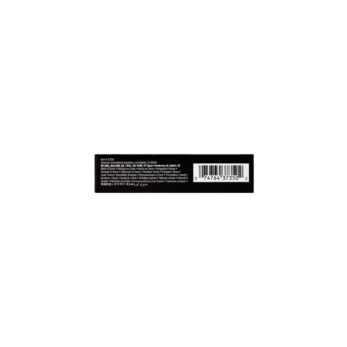BOTTOM OF OF PACKAGING of Strong Hold Lash Glue Black