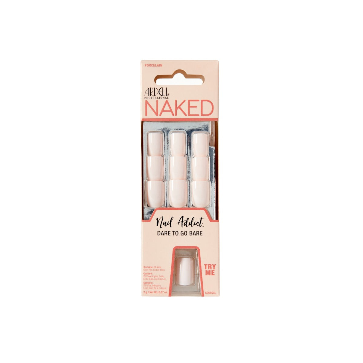 front side of Ardell Nail Addict Naked Porcelain with a try me feature