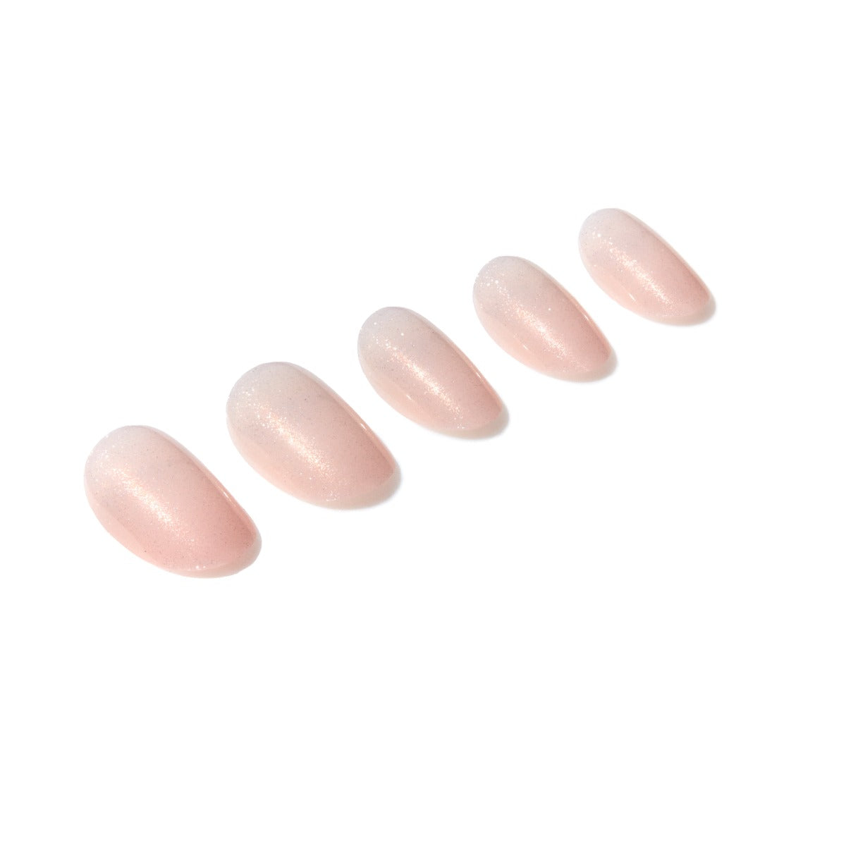 5 nails from the Ardell Nail Addict Naked Pristine collection displayed