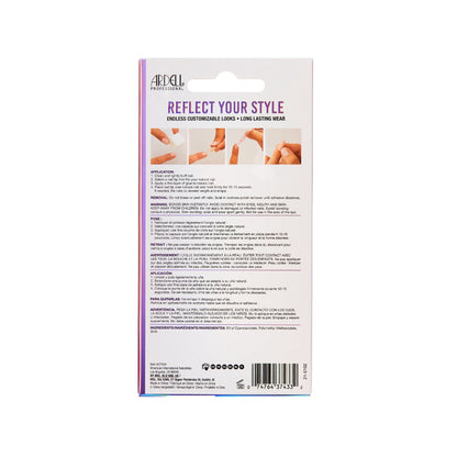 Back side of packaging for Ardell Nail Addict Chrome Moon