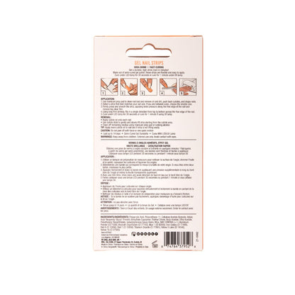 Back details of Gel Nail Strips packaging box.