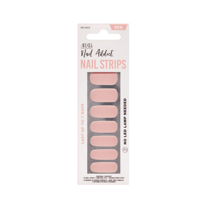 Front face of Ardell Nail Addict Nail Strips wall hook ready packaging.