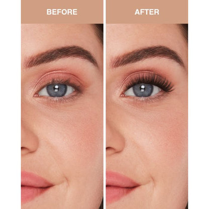 Round eyes styled with Ardell Doll Eye Extensions for enhanced center lash volume and a bright-eyed look.