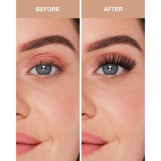 Kitten Eye lash extensions applied on round eye shape for a soft, cat-like lift.