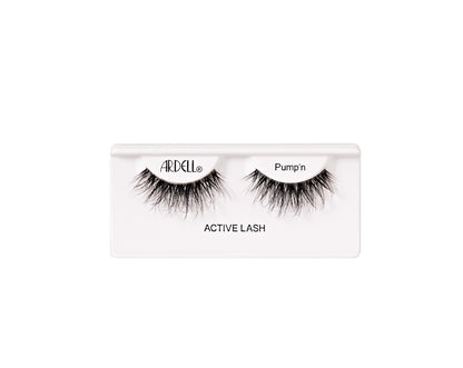 Ardell Pump’n Active Lash for bold volume with a fluttery effect, perfect for long-lasting wear.